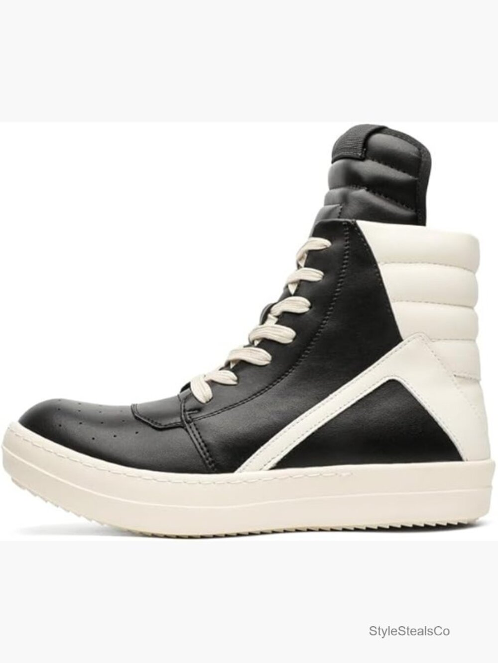 Women's High-Top Sneakers Vintage PU Leather Lace-Up Fashion Sneakers